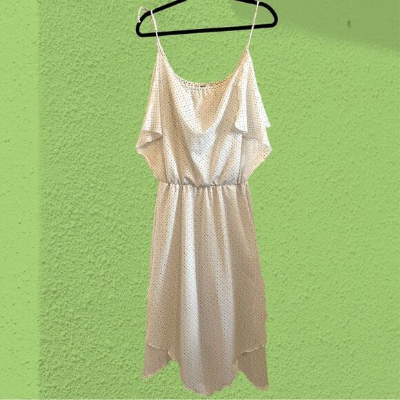 70s vintage multi coloured polka dot white frilly disco dress - Picture 1 of 16